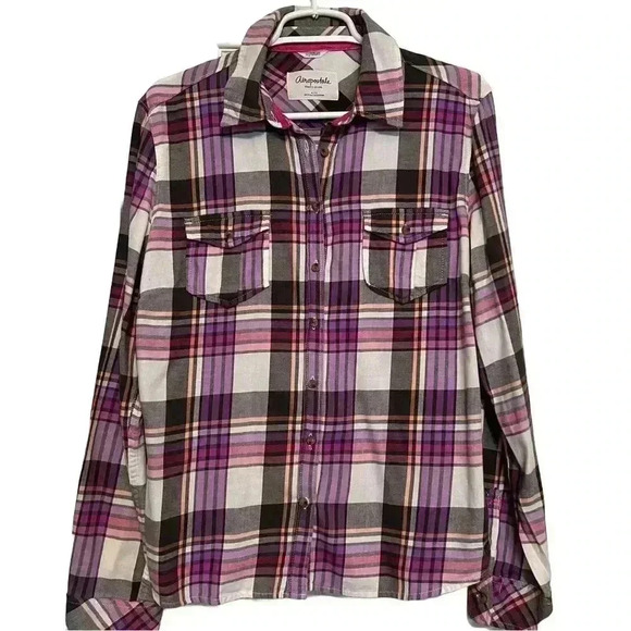 Aeropostale eighty-seven Signature Pink Plaid Button Down - Junior/Teen size XL - Picture 1 of 5
